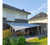 Toldoro® Voile d'ombrage 6x3 m rectangulaire & étanche à la Pluie - INCL. 2X Supports muraux, 2X mâts avec réglage de la Hauteur & matériel de Tension, 2X Douilles pour Le Sol - Gris Claire