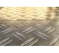 Tôle aluminium avec rainures en forme de larmes de 2,5 x 4 mm Dimensions de tôle jusqu'a 1000 x 1000 mm, Métal, Longueur mm: 500, Largeur mm: 900