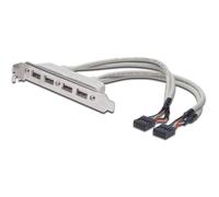 Tôle de slot DIGITUS 4xUSB/A -> IDC 2x10Pin Bu/Bu 0.25m sac polyéthylène