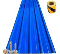 Tôle de toit, tôle profilée, plaque trapézoïdale largeur 90 cm, longueur 100 cm, 120 cm, abri de jardin, convient pour la construction de routes, clôtures bleues (100 x 90 cm, 1 pièce)
