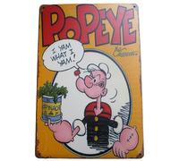 Tole Décorative Popeye Et Épinard Plaque 30x20cm I Yam What I Yam
