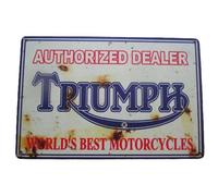 Tôle Décorative Triumph Authorized Dealer 30x20cm Plaque Garage