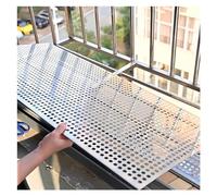 Tôle perforée en acier inoxydable 304, maille métallique déployée à trous ronds for balcon, balustrade, terrasse, décoration et protection(50x200cm)
