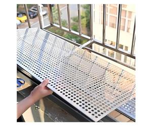 Tôle perforée en acier inoxydable 304, maille métallique déployée à trous ronds for balcon, balustrade, terrasse, décoration et protection(50x100cm)