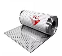Tôle perforée en acier inoxydable, panneau métallique, grillage de protection for balcon, tôle 304, diamètre du trou: 8mm, treillis for projets bricolage(31x200cm)
