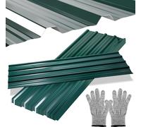 Tôle trapézoïdale Tôle profilée 129x46cm Tôle profilée verte 12/24/36er Set Tôle métallique pour abri de jardin Carport - 24x = 14m²