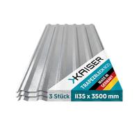 Tôle trapézoïdale W20 - Épaisseur du matériau : 0,4 mm et revêtement en polyester de 25 µm - Fabriqué en Allemagne avec autorisation - Tôle profilée pour abri de voiture et abri de jardin (3, argent