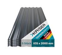 Tôle trapézoïdale W20 - Épaisseur du matériau : 0,4 mm et revêtement en polyester de 25 µm - Fabriqué en Allemagne avec autorisation - Tôle profilée pour abri de voiture et abri de jardin (5