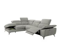 TOLEDO - Canapé d'Angle Gauche 1 Relax Electrique Gris Clair -