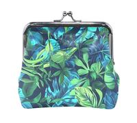 Toledo Petit porte-monnaie en cuir pour femme Bleu et vert Bornéo Double couleur