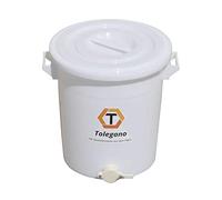 Tolegano Seau de remplissage de miel 35 l ou 50 kg Convient à un usage alimentaire Avec robinet de remplissage et couvercle Robinet à presser Hobbock Pour l'apiculture