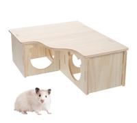 Tolenre Maison en Bois pour Hamster, Hamster Maison d'angle en Bois, Maison Hamster, Maison Cochon d'Inde, pour Petits Animaux de Compagnie, Hamster Nain, Degus, Souris à Barbelés (31 * 24 * 11cm)