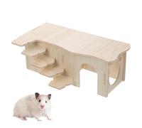 Tolenre Maison en Bois pour Hamster, Hamster Maison d'angle en Bois, Maison Hamster, Maison Cochon d'Inde, pour Petits Animaux de Compagnie, Hamster Nain, Degus, Souris à Barbelés (27 * 15 * 10.5cm)
