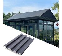 Tôles de toiture isolées en alliage, Panneaux de toit ondulés en aluminium isolés 5PC, longueur 0,8-1,5 m, connectables(1pc,L- 1.3m/4.3ft)