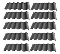 Tôles de toiture Robustes en Acier galvanisé ondulé, Panneaux Noirs, 10 plaques de toiture en Basalte, adaptées aux toitures à gaz, aux abris de Jardin, aux carports et à Un Usage résidentie
