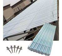 Tôles Ondulées Pour Toiture,Panneaux Pour Toiture Transparents De Serre,Feuille D'éclairage Naturel En FRP De 1mm,Pour Abri Jardin, Mur D'abri Voiture,Différentes Tailles,9Pcs-0.9x1.4m/35x55in