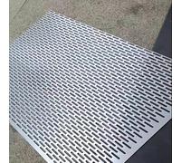 Tôles perforées, 1 pièce de tôle perforée à longue fente en acier inoxydable 304 - Panneau maille métallique résistant l'érosion for une utilisation intérieure et extérieure(40x40cmx1mm)