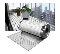 Tôles perforées en acier inoxydable, Feuilles perforées en acier inoxydable 304, 0.8mm, trou de 8mm, pas de 10mm, argent, plusieurs tailles(37 * 500cm)