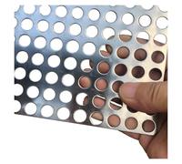 Tôles perforées Feuille perforée en acier inoxydable 304, épaisseur de 0.8mm, trous de 1 à 10mm, argent, plusieurs tailles(8mm Mesh,20x20cm)
