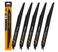 TOLESA Lames de Scie Sabre Metal 300mm 8+10tpi Pour La Démolition de Métal, de Bois, de Panneaux de Fibres de Verre, de Plastique Renforcé Et de Matériaux Composites 5 Pack