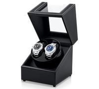 Tolesum Boîtes de Remontoir de Montre pour 2 Montres Automatiques, Boîte de Remontoir de Montre Automatique, Vitrine en Cuir Acrylique, Rotation Silencieuse