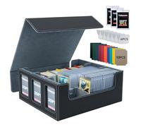 Tolesum Deck Box MTG 1800+ avec Fenêtre, 3 Pcs 35PT Magnetic Card - Noir | avec 10 Séparateurs et 6 Clips de clôture, Boîte à Cartes Pour Magic Commander TCG Cartes, Compatible Toploader Rigide