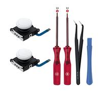 Tolesum Joysticks Analogiques 3D de Remplacement pour Manette NS Switch/Switch OLED Joy-Con/Switch Lite,Thumb Stick Capuchons de Stick avec Tournevis Kit d'outils de Reparation-Blanc Pas pour Switch 2
