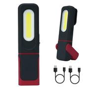 Tolesum Lampes de Travail LED Magnétiques Rechargeables COB, Éclairage Atelier 350LM, Crochet 360°, 4 Modes, Torche pour Réparation Auto et Camping - 2 Pièces - Noir & Rouge