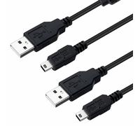 Tolesum Lot De 2 Câbles De Charge Ps3-3 M, De Type A Mâle Vers Mini Câble De Charge Usb, Compatible Avec Sony Ps3 / Ps3 Slim/Dualshock 3, Hero 3+, Appareil Photo Numérique, Dashcam, Lecteur Mp3