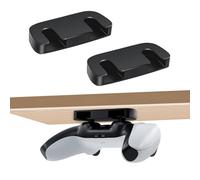 Tolesum Lot de 2 Support de Manette sous Le Bureau, Support Manette PS5 et PS4 Horizontal, Support Manette Bureau avec Adhésif et Vis, PS5 Controller Holder, Accessoires Gaming - Noir