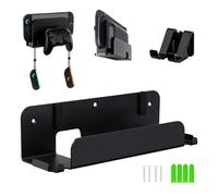 Tolesum Support Mural Compatible Switch 2, Dock et Joy-Con et Switch Pro Manettes, Support en Métal Robuste, Support Peu Encombrant avec des Trous de Ventilation - Noir