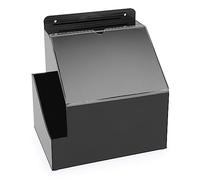 TOLIDA Boîte à propositions en acrylique avec porte-étiquette - Montage mural - Urne de vote - Avec serrure - Boîte de rangement pour cartes de visite, accorder des dons, collecter - Noir