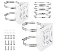 TOLIDA Lot de 2 supports de montage verticaux universels pour caméras de vidéosurveillance avec 4 boucles - Support de montage carré en métal pour caméra de sécurité dôme PTZ, support mural