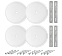 TOLIDA Lot de 4 caches de plafond de 12,7 cm avec vis centrale - Plaque murale ronde et plate pour boîte électrique de 8,2 à 10,2 cm, plaque murale circulaire en métal pour couvrir les ouvertures