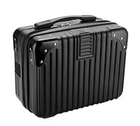 Tolida Mallette de voyage pour maquillage - Organiseur de sac à cosmétiques rigide, mini valise de transport en ABS noir, Noir , Mode