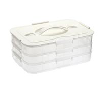 TOLIDA Récipient alimentaire à 3 couches - En plastique - Sans BPA - Avec poignée et fermoirs - Boîte de conservation pour boulettes, biscuits, collations, plats sucrés, boîte de transport pour