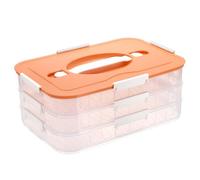 TOLIDA Récipient alimentaire à 3 couches - En plastique - Sans BPA - Avec poignée et fermoirs - Boîte de conservation pour boulettes, biscuits, collations, plats sucrés, boîte de transport pour