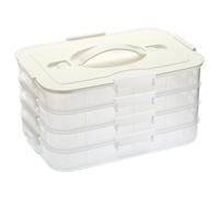 TOLIDA Récipient alimentaire à 4 couches - En plastique - Sans BPA - Avec poignée et fermoirs - Boîte de conservation pour boulettes, biscuits, collations, plats sucrés, boîte de transport pour