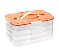TOLIDA Récipient alimentaire à 4 couches - En plastique - Sans BPA - Avec poignée et fermoirs - Boîte de conservation pour boulettes, biscuits, collations, plats sucrés, boîte de transport pour