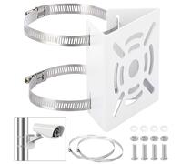TOLIDA Support de montage vertical universel pour caméras de vidéosurveillance avec 4 boucles - Support de montage carré en métal pour caméra de sécurité dôme PTZ, support mural intérieur/extérieur