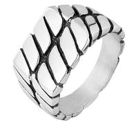 Tolldek 12,5 mm en acier inoxydable pour homme, forme de chaîne rétro, bague de fiançailles, alliances punk rock, argent, acier inoxydable, Pas de zirconium