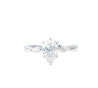 Tolldek Alliances classiques en or blanc 9 K/14 K/18 carats avec moissanite de 1,5 ct - Au 375/585/750 - Bague de demande en or blanc - Véritable bijou hypoallergénique, Or blanc 9 carats, Moissanite