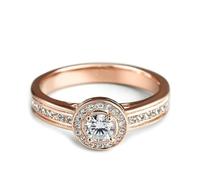 Tolldek Alliances décoratives classiques avec moissanite - En or blanc 375/585/750 - Or blanc 9 K/14 K/18 carats - Taille 47-65, Or rose 9 carats (375), Moissanite