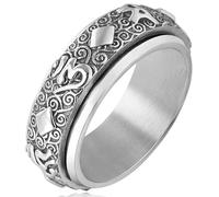 Tolldek Alliances en acier inoxydable 8 mm pour homme, bouddhiste tournante Mantra Bague de mariage pour couple Punk Rock, acier inoxydable, Pas de zirconium