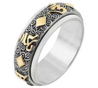 Tolldek Alliances en acier inoxydable 8 mm pour homme, bouddhiste tournante Mantra Bague de mariage pour couple Punk Rock, acier inoxydable, Pas de zirconium