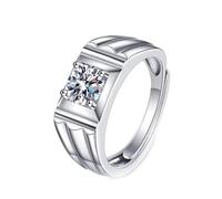 Tolldek Alliances en or blanc 14 carats Au585 - Créées en laboratoire - Vague diamant - 4 griffes - Alliances en or 14 carats - Taille 54 à 72, Or blanc 14 carats (585), Diamant créé en laboratoire
