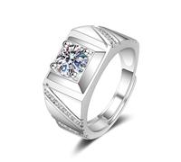 Tolldek Alliances en or blanc 18 carats - Véritable bague de l'amitié - Créée en laboratoire - Bague d'amitié en or Au750 - Taille 54 à 72, Or blanc 18 carats (750), Diamant créé en laboratoire