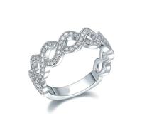 Tolldek Alliances en or blanc au 375/585/750 - Bague de fiançailles avec diamant véritable - 9 K/14 K/18 carats - Taille 47-65, Or blanc 18 carats (750), Diamant