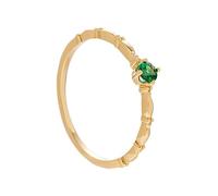 Tolldek Alliances en or jaune Au585 14 carats - Avec émeraude verte - 4 griffes - Bagues d'amitié - En or 585 - Taille 47 à 65, or jaune 14 carats (585), Émeraude