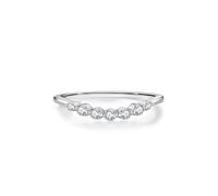 Tolldek Au 375/585/750 Bague de mariage en or blanc véritable empilable, bague de fiançailles classique avec diamant, alliances en or blanc 9 K/14 K/18 K, taille 47-65